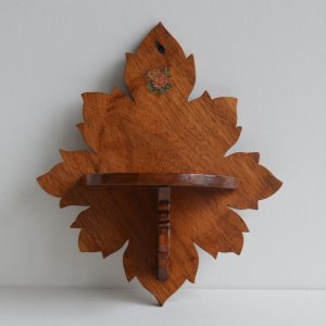 Vintage Amish Made Wood Leaf Wall Shelf Kitschy Boho